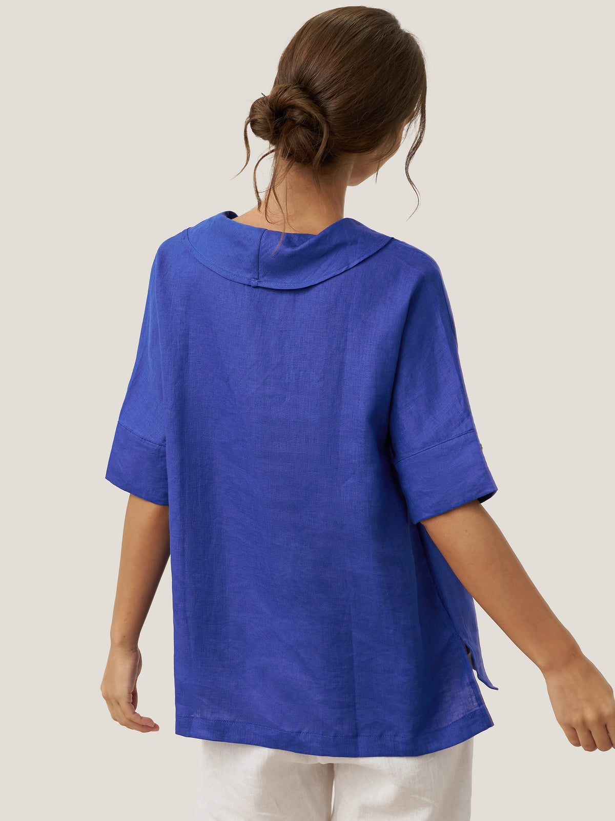 Women’s Airy Woven V-Neck Shirt | Short Sleeve Casual Summer Top