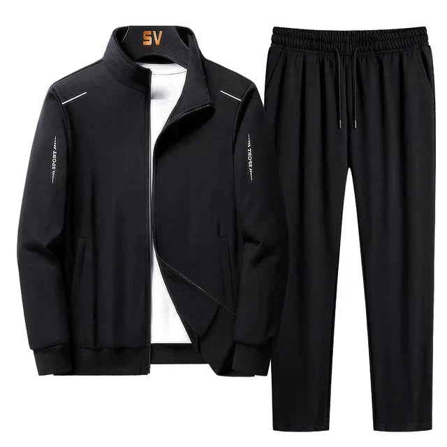 Ensemble survêtement homme – veste et pantalon en polyester léger avec coupe confortable