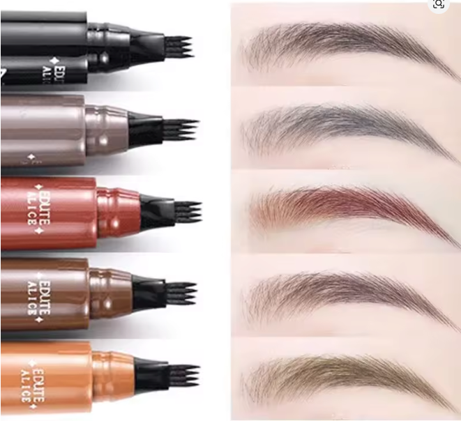 Lot de 2 stylos microblading pour sourcils – Stylos étanches à 4 pointes pour traits naturels