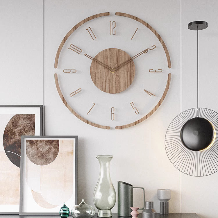 Horloge murale – Design minimaliste avec cadre en bois et mouvement à quartz silencieux