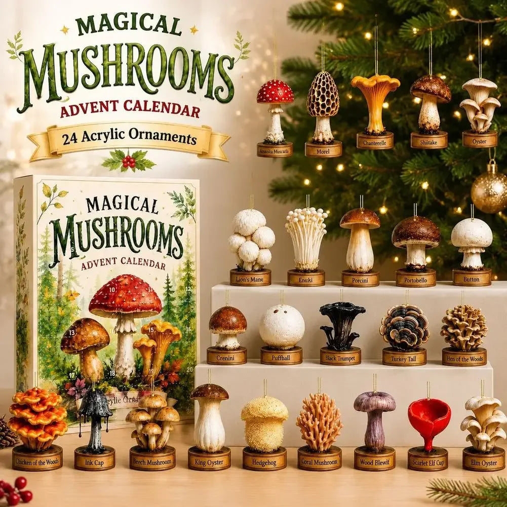 Mushroom ornament advent calendar