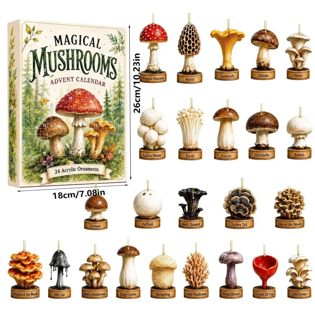 Mushroom ornament advent calendar