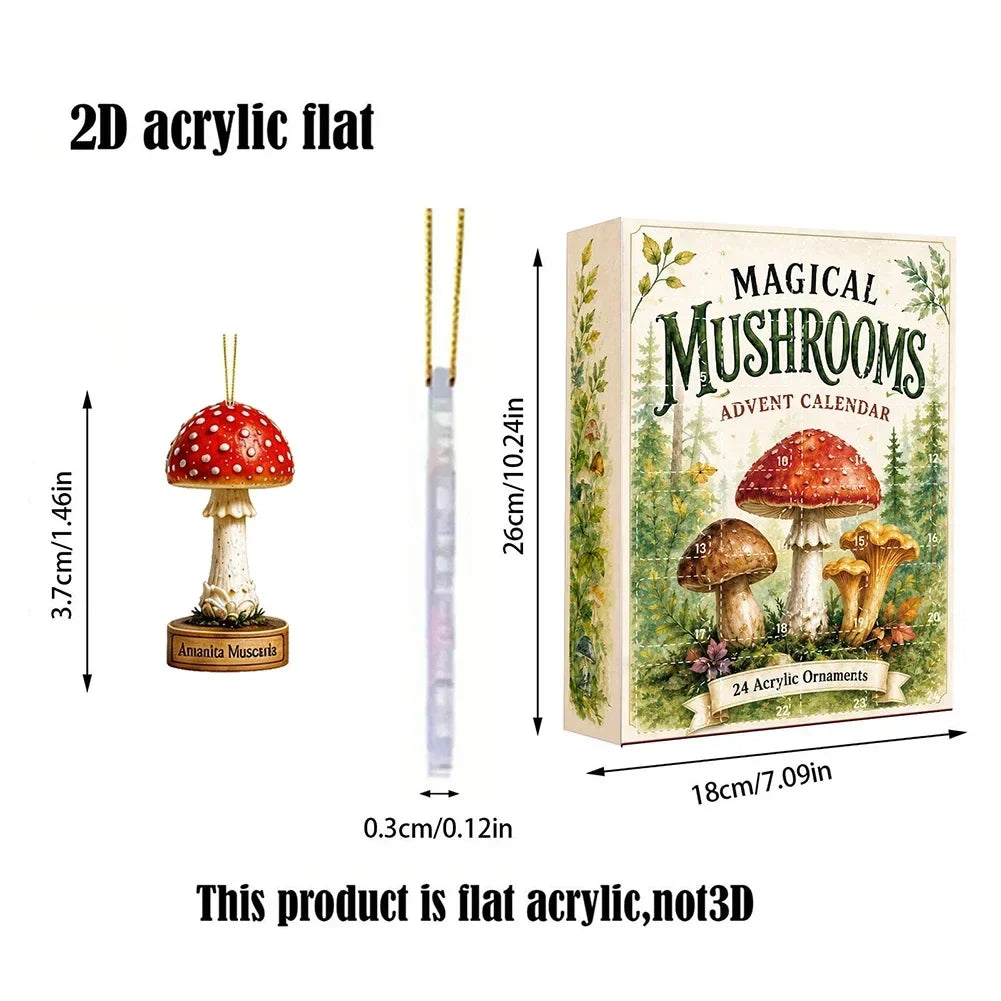 Mushroom ornament advent calendar