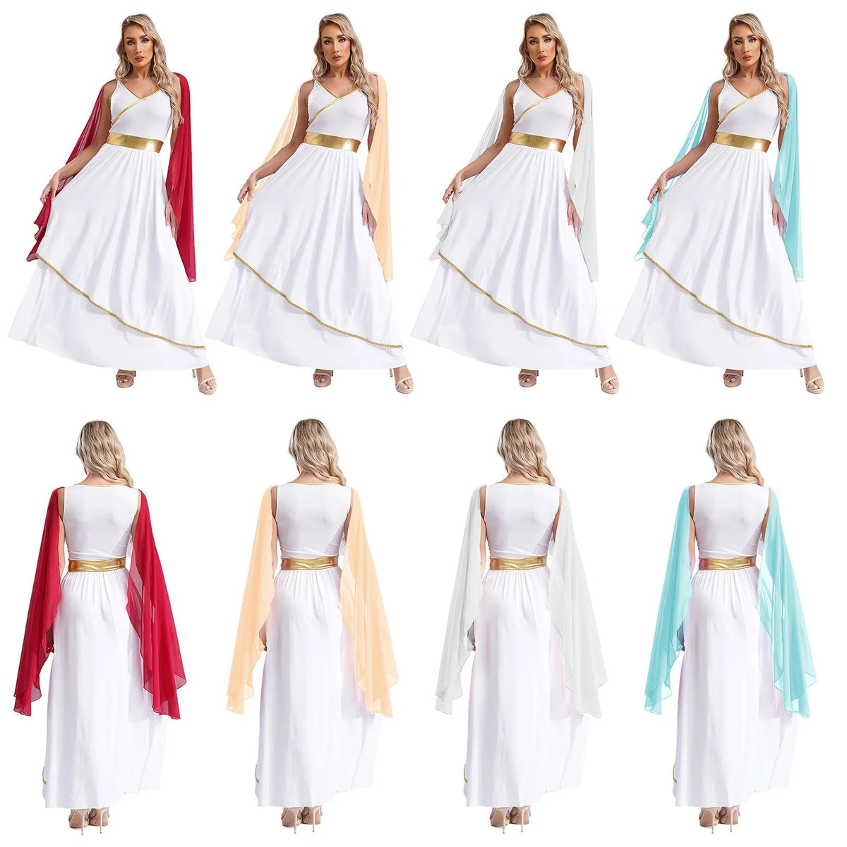 Ärmelloses Toga-Kleid für Damen – Circe-Kleid, Karnevalskostüm 5