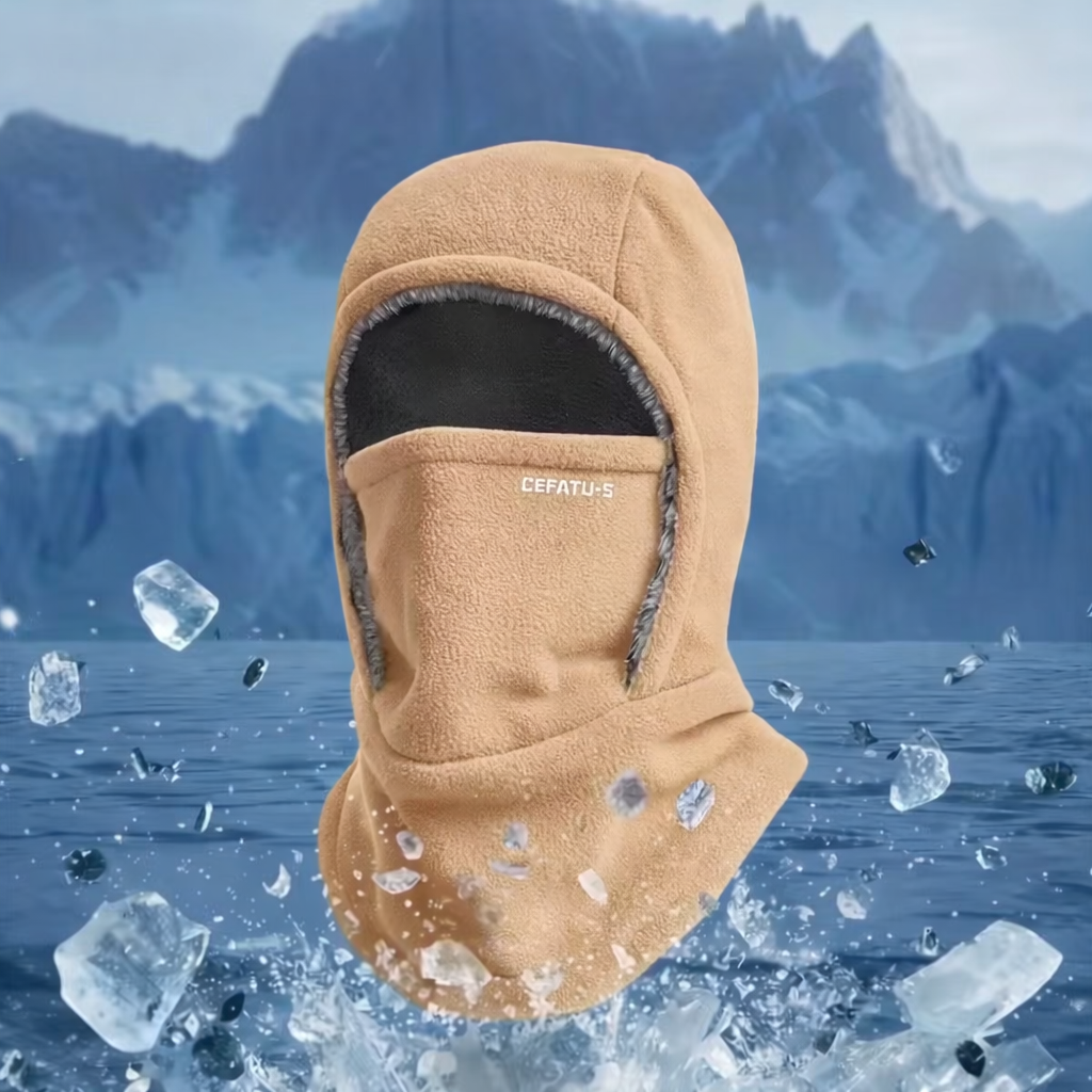 Cagoule thermique 3-en-1 – Masque facial doux et coupe-vent pour temps froid