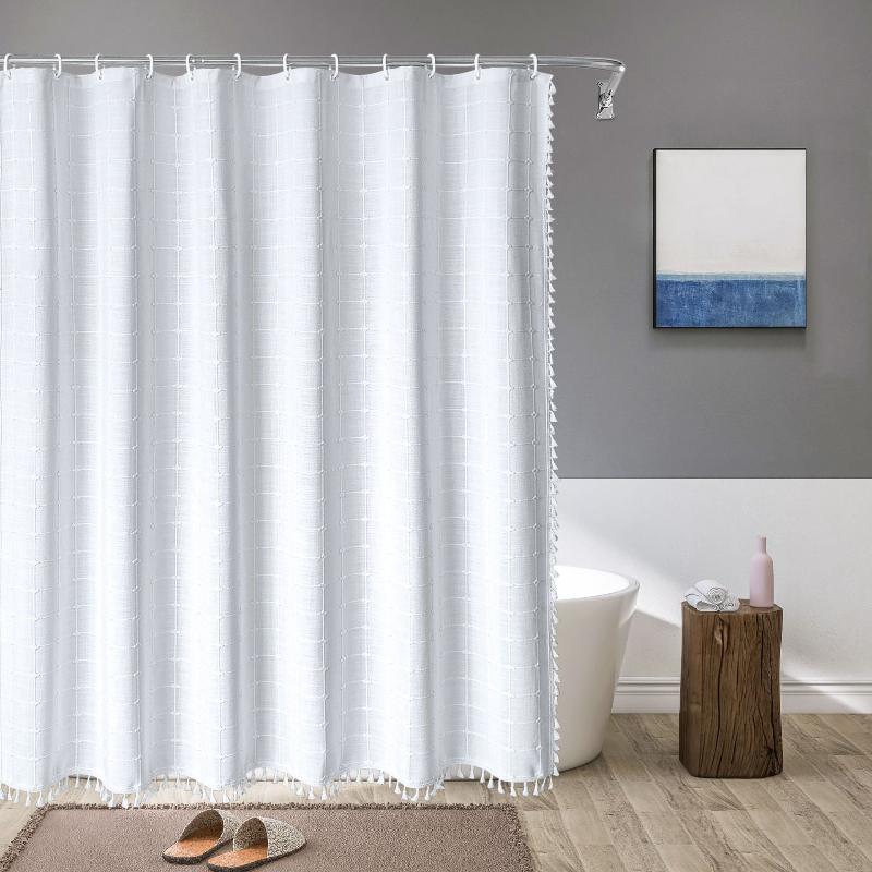 Shower curtain with tassels
