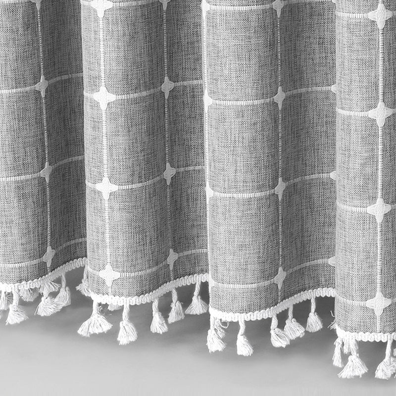 Shower curtain with tassels
