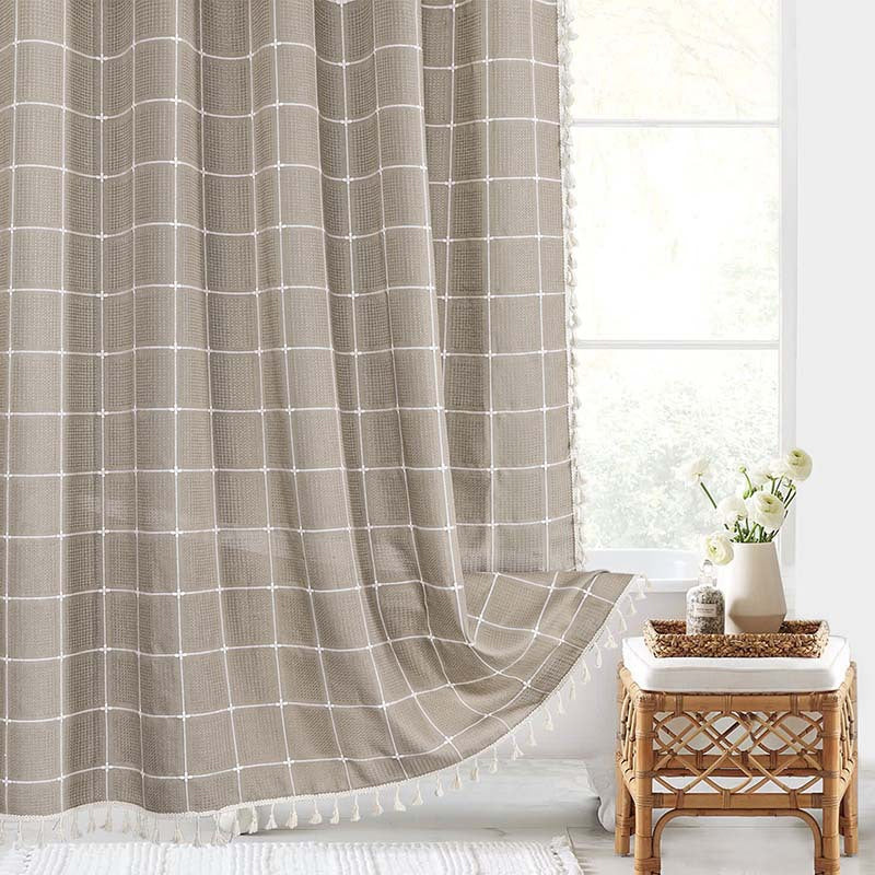 Shower curtain with tassels