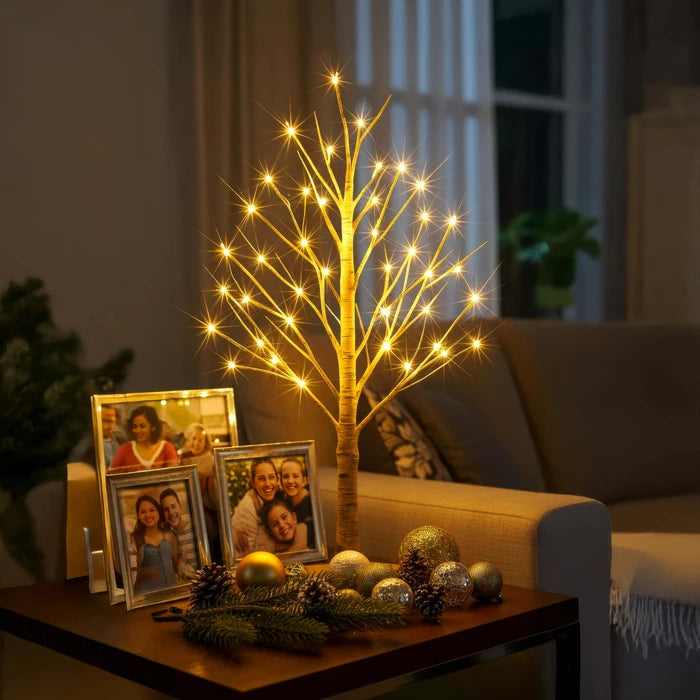 Berkenboomlamp voor op tafel - warmwitte lichtjes op de takken voor lezen aan het bed