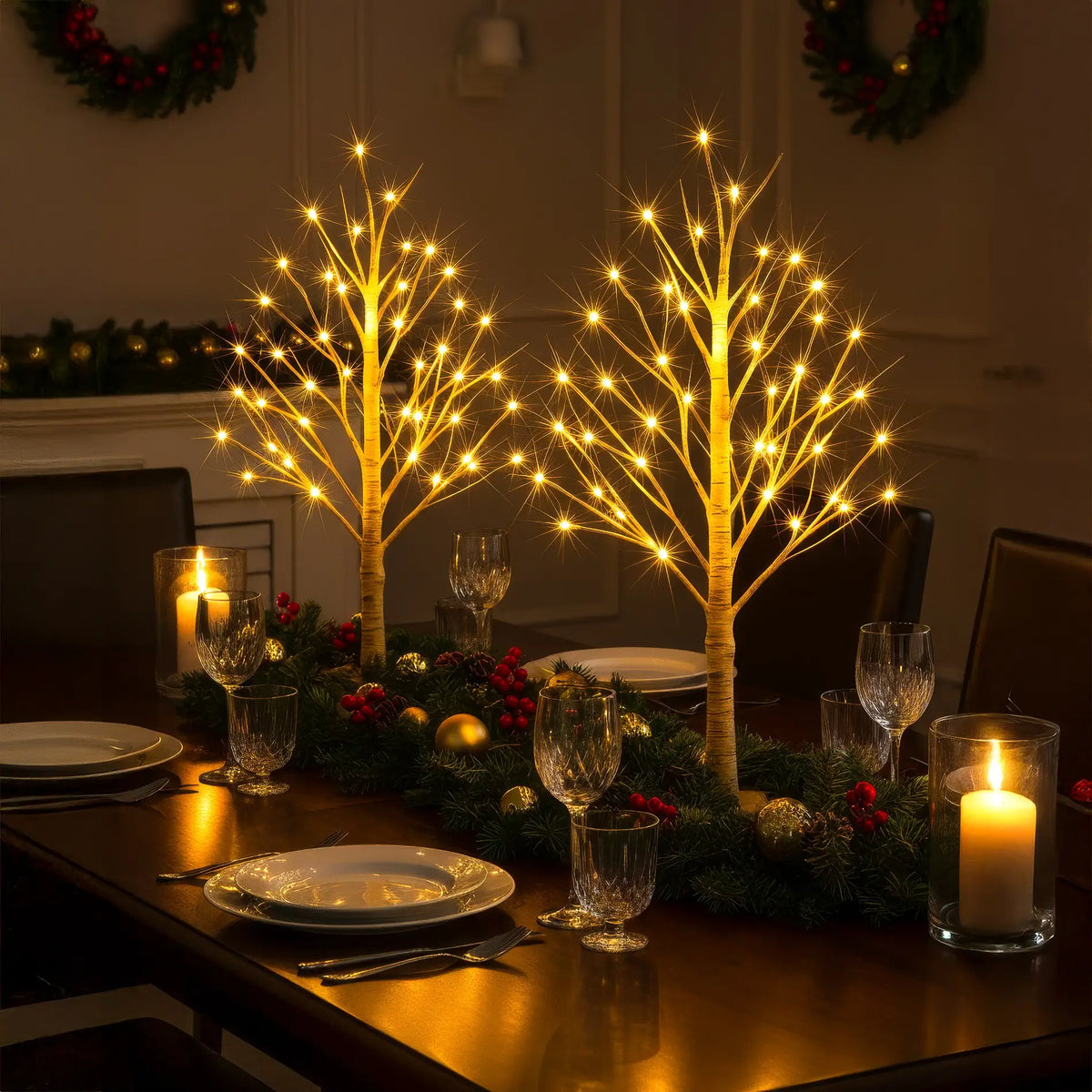 Berkenboomlamp voor op tafel - warmwitte lichtjes op de takken voor lezen aan het bed