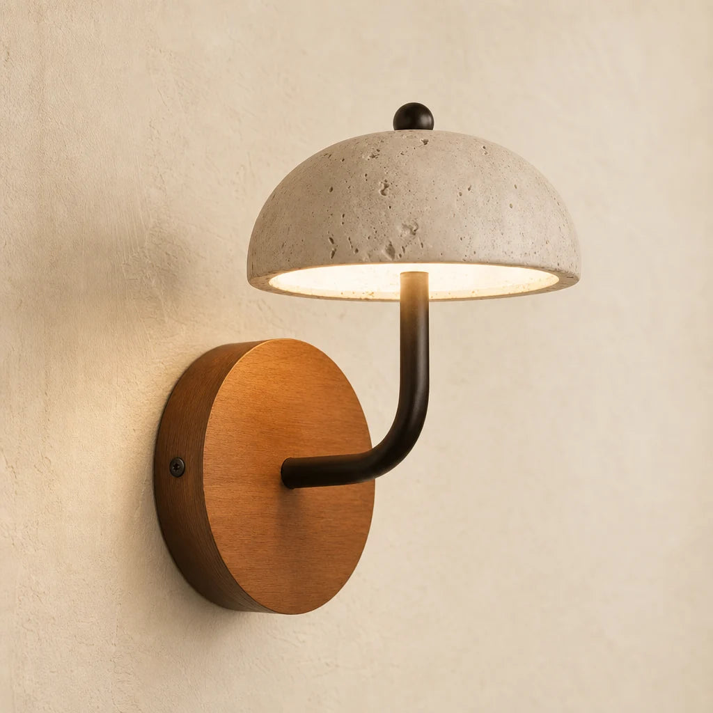 Evan Modern Travertine Dome Wall Light 0