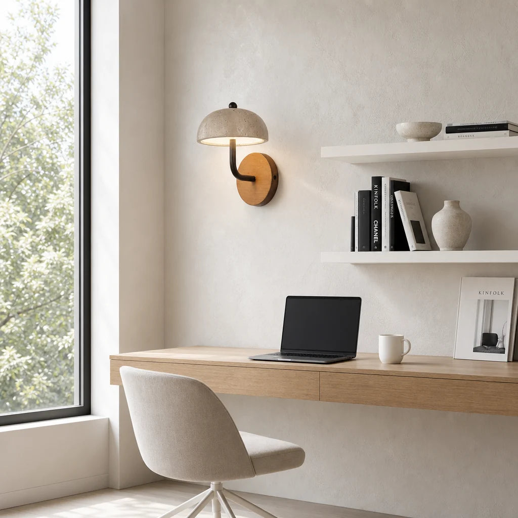 Evan Modern Travertine Dome Wall Light 2