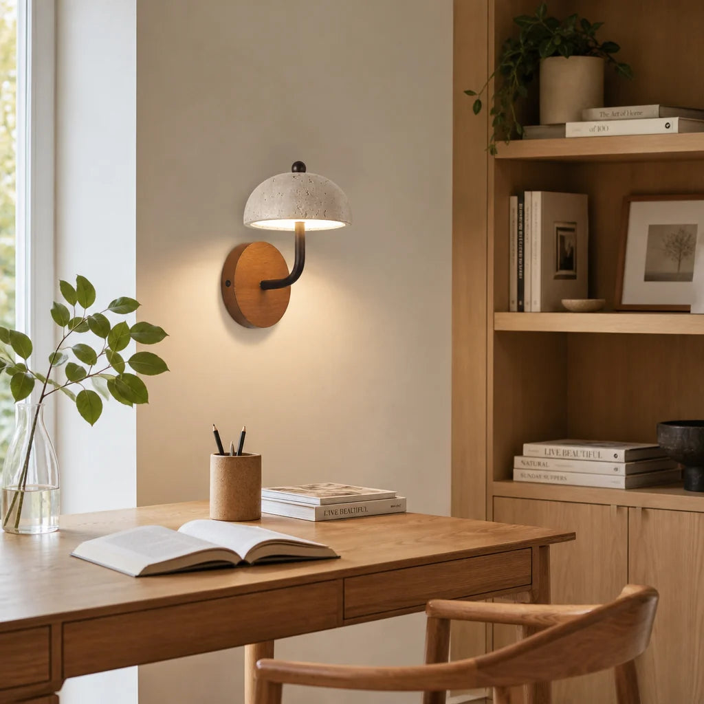 Evan Modern Travertine Dome Wall Light 3