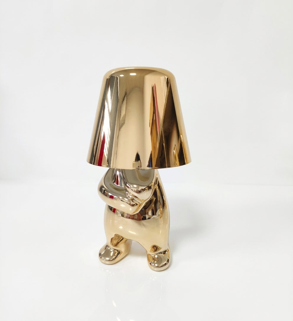 Table Lamp – Modern Thinker-Inspired Resin Design with Warm LED Illumination