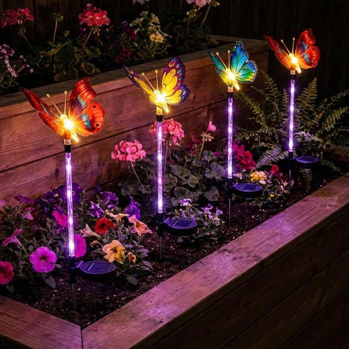 Zonnevlinders voor in de tuin - kleurrijke vleugels die 's nachts langs paden oplichten