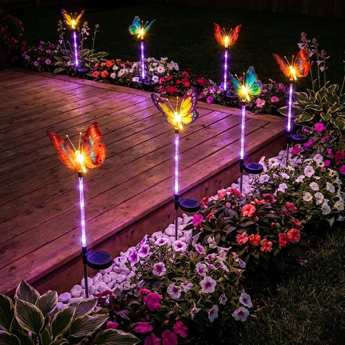 Zonnevlinders voor in de tuin - kleurrijke vleugels die 's nachts langs paden oplichten