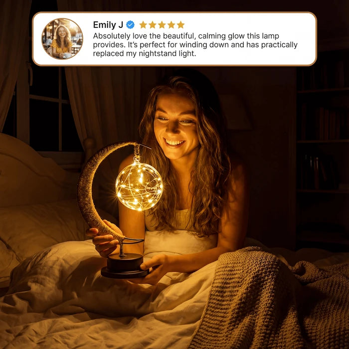 Nachtlamp in de vorm van een maanboom – warme gloed om te lezen en voor knusse avonden, in drie kleuren