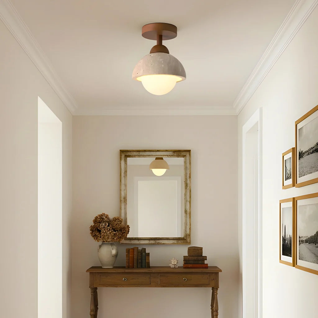 Kairi Wabi Sabi Travertine Stone Ceiling Light 4