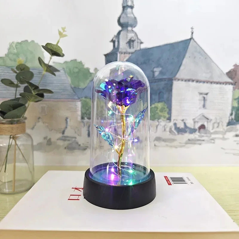 Fleur Rose LED – Lumière Décorative Élégante avec Floraison Durable & Lueur Chaude Douce