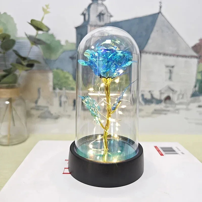 Fleur Rose LED – Lumière Décorative Élégante avec Floraison Durable & Lueur Chaude Douce