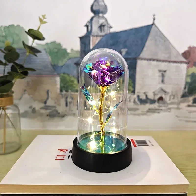 Fleur Rose LED – Lumière Décorative Élégante avec Floraison Durable & Lueur Chaude Douce