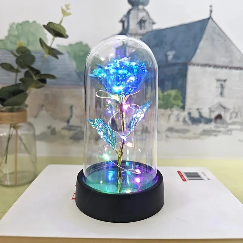 Fleur Rose LED – Lumière Décorative Élégante avec Floraison Durable & Lueur Chaude Douce