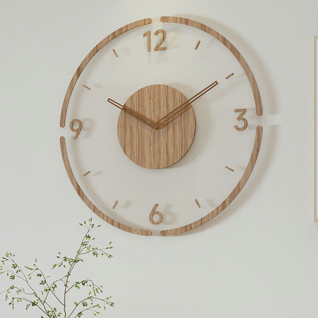Horloge murale – Design minimaliste avec cadre en bois et mouvement à quartz silencieux