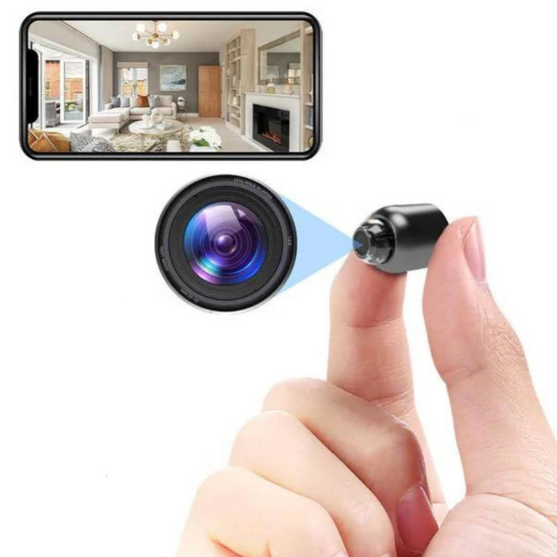 Mini-beveiligingscamera – compacte Full HD-monitor met groothoeklens en slimme bewegingsmeldingen