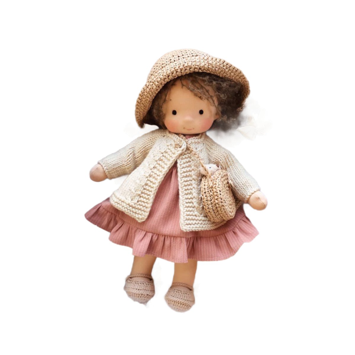 Poupée Waldorf – Poupée en tissu doux faite main à partir de matériaux naturels