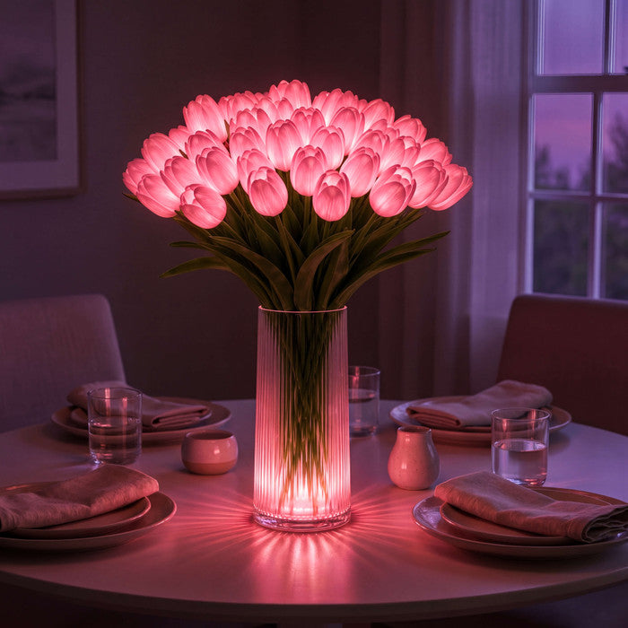LED-tulpenboeketlamp – oplichtende kunsttulpen met warm sfeervol licht