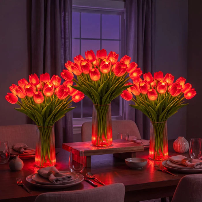 LED-tulpenboeketlamp – oplichtende kunsttulpen met warm sfeervol licht