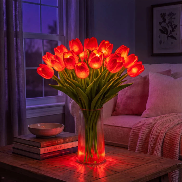 LED-tulpenboeketlamp – oplichtende kunsttulpen met warm sfeervol licht