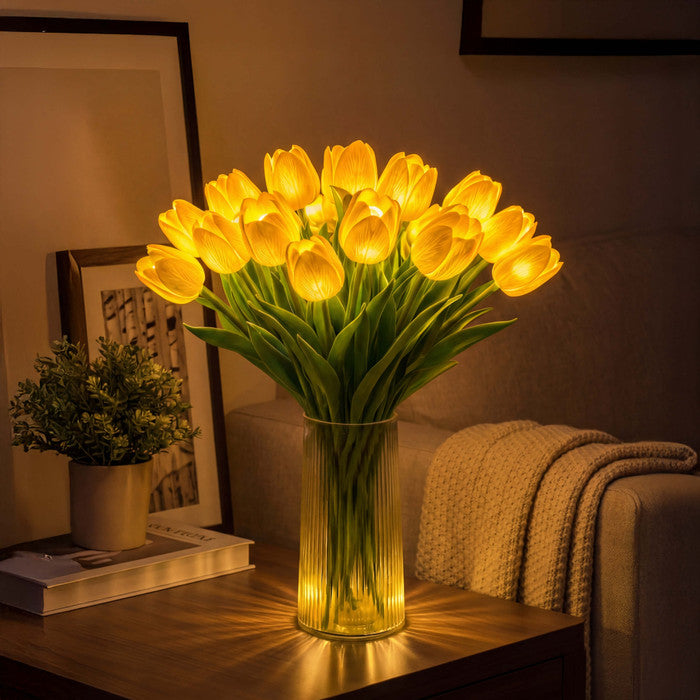 LED-tulpenboeketlamp – oplichtende kunsttulpen met warm sfeervol licht