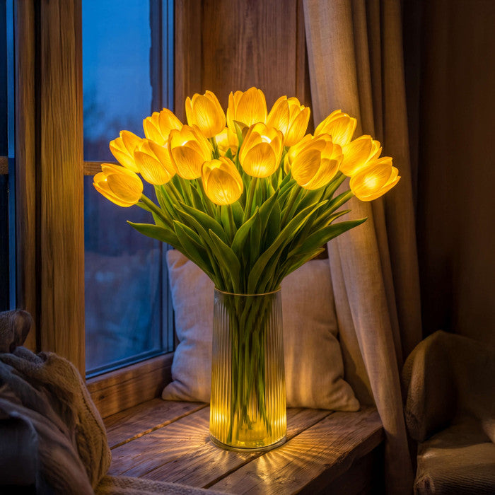 LED-tulpenboeketlamp – oplichtende kunsttulpen met warm sfeervol licht