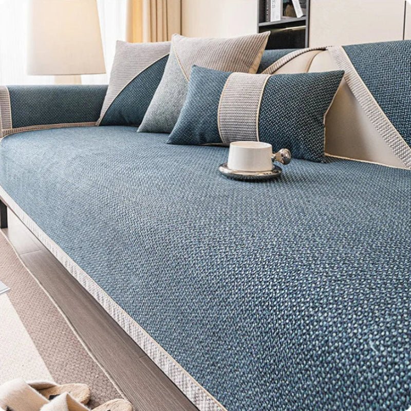 Sofa Cover – Breathable Woven Cotton Blend, Non-Slip Backing & Modular Fit
