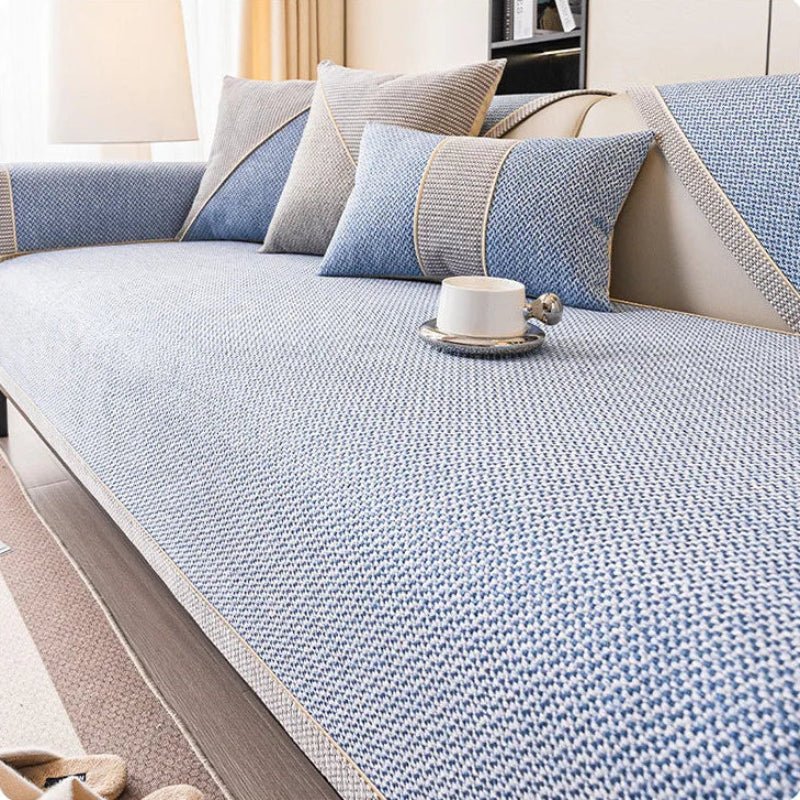 Sofa Cover – Breathable Woven Cotton Blend, Non-Slip Backing & Modular Fit