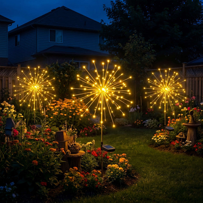 Tuinsteker met sterexplosieverlichting – fonkelend padlicht in multipacks