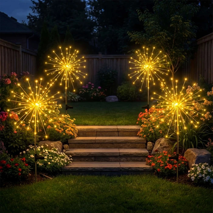 Tuinsteker met sterexplosieverlichting – fonkelend padlicht in multipacks