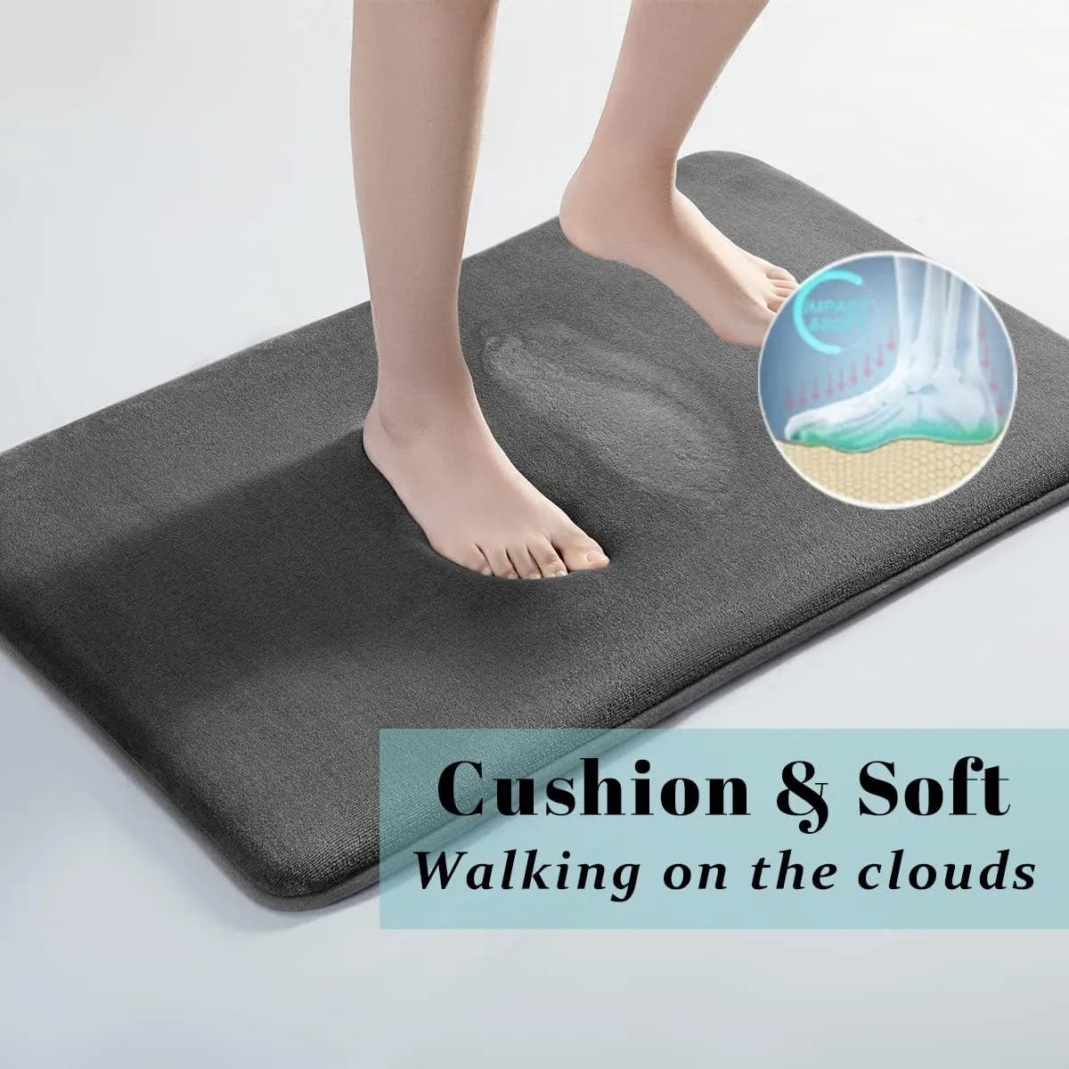 Ultra Absorbent Nordic Bath Mat Shower Room Floor Mat Super Anti-Slip Cushioned Soft Velvet Shower Mat For Washroom | Kalsten 1