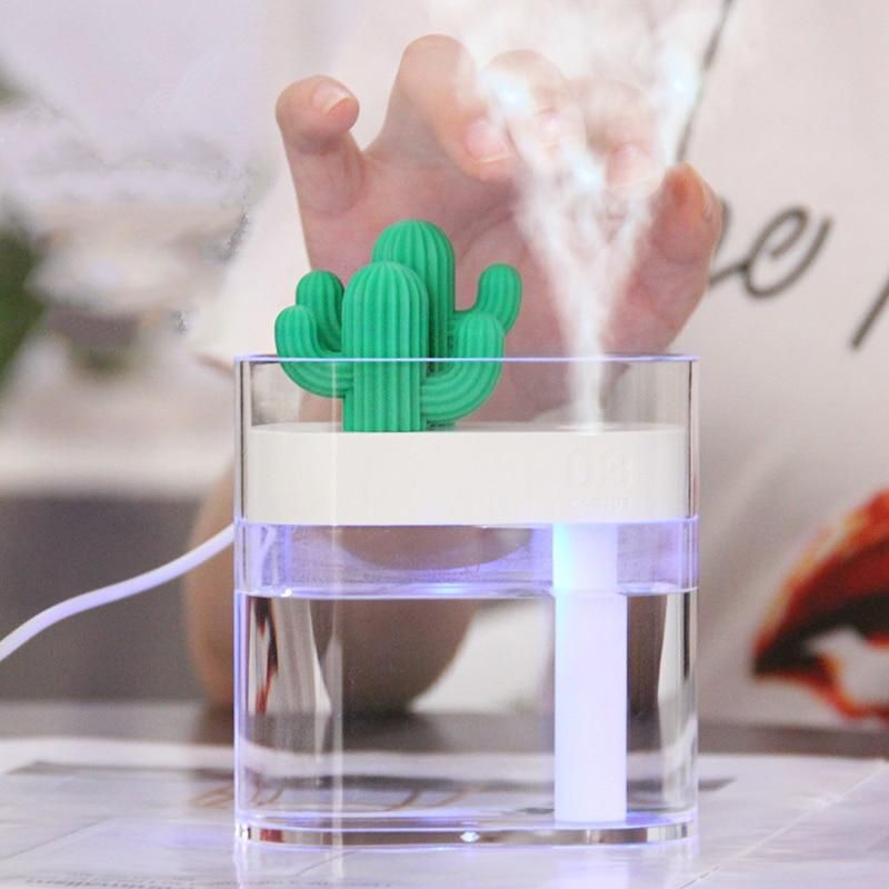 Cactusgeurdiffuser – Ultrasone nevel, ledverlichting en reservoir van 160 ml voor thuisgebruik