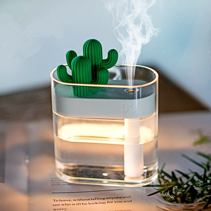 Cactusgeurdiffuser – Ultrasone nevel, ledverlichting en reservoir van 160 ml voor thuisgebruik