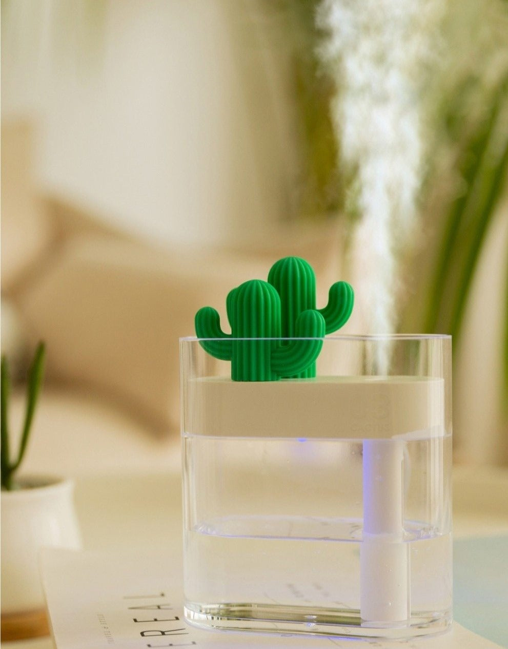 Cactus Aroma Diffuser – Ultrasonic Mist, LED Lighting & 160 ml Tank for Home Use