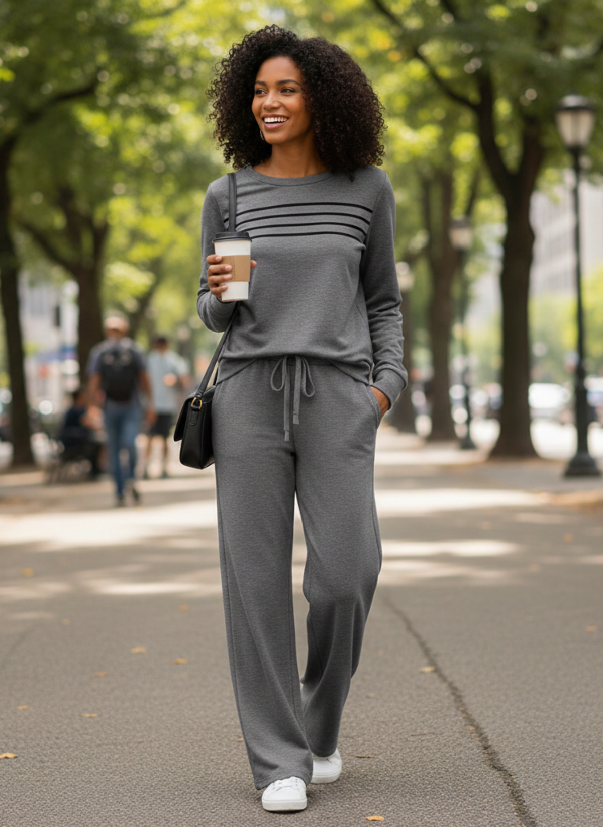 Women’s Comfort Lounge Outfit | 2-Piece Crewneck Top with Soft Pants