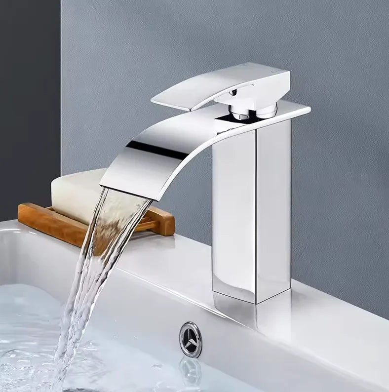 Waterfall bathroom faucet
