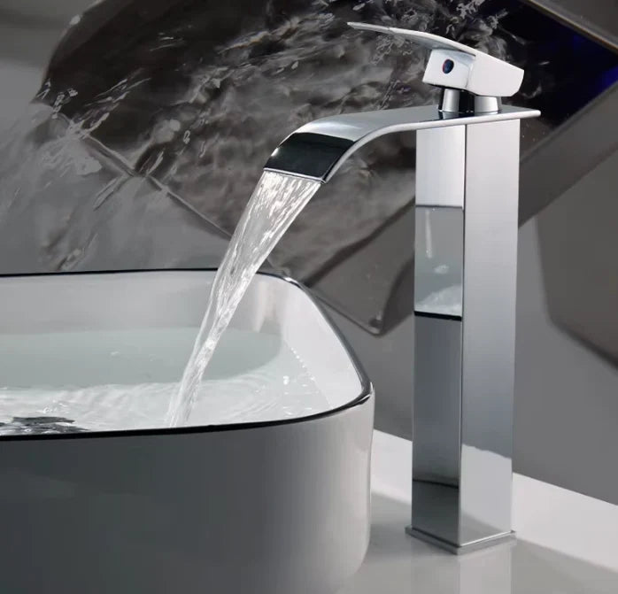 Waterfall bathroom faucet