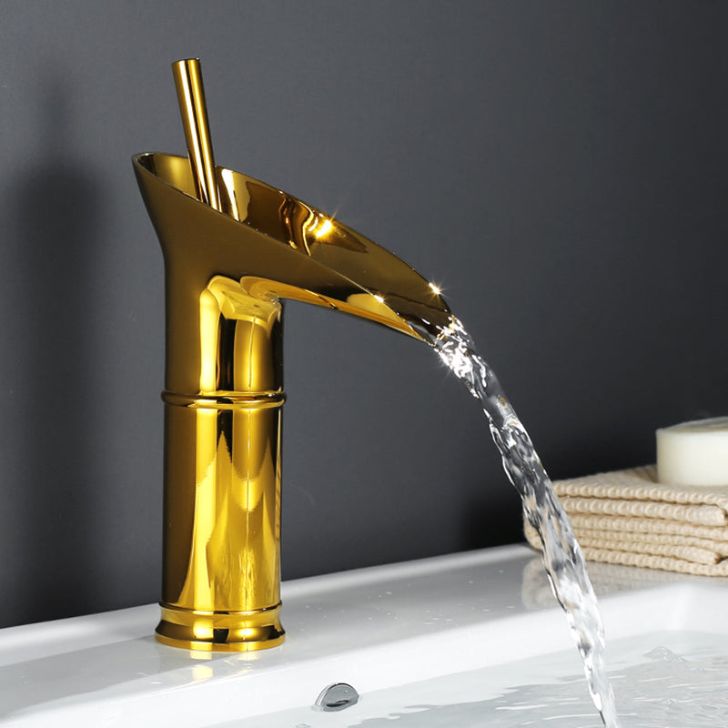 Waterfall Bathroom Faucet – Antique Brass Finish with Smooth Cascading Flow