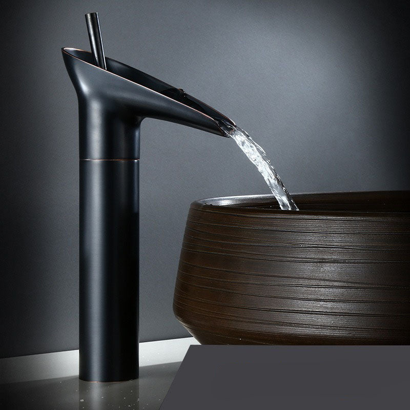 Waterfall Bathroom Faucet – Antique Brass Finish with Smooth Cascading Flow