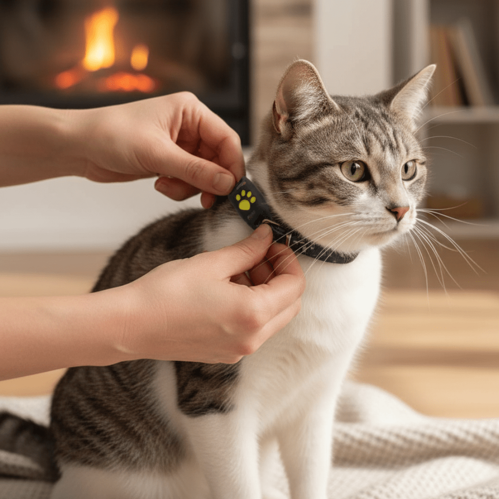 Traceur pour animaux de compagnie chiens et chats – Étiquette de collier compacte avec localisation via application et longue autonomie