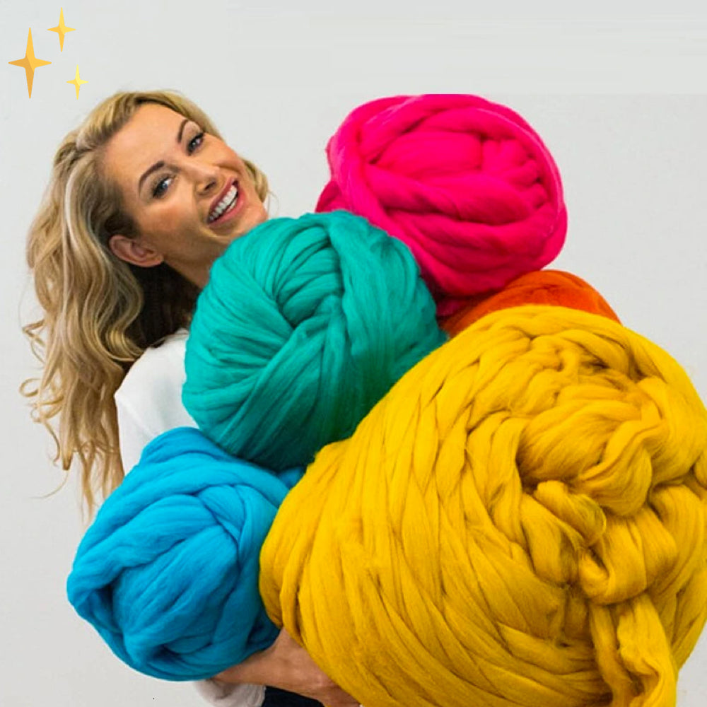 XXL Chunky Knitting Yarn – Extra Thick Soft Fiber for Blankets, Scarves & Cozy DIY Projects