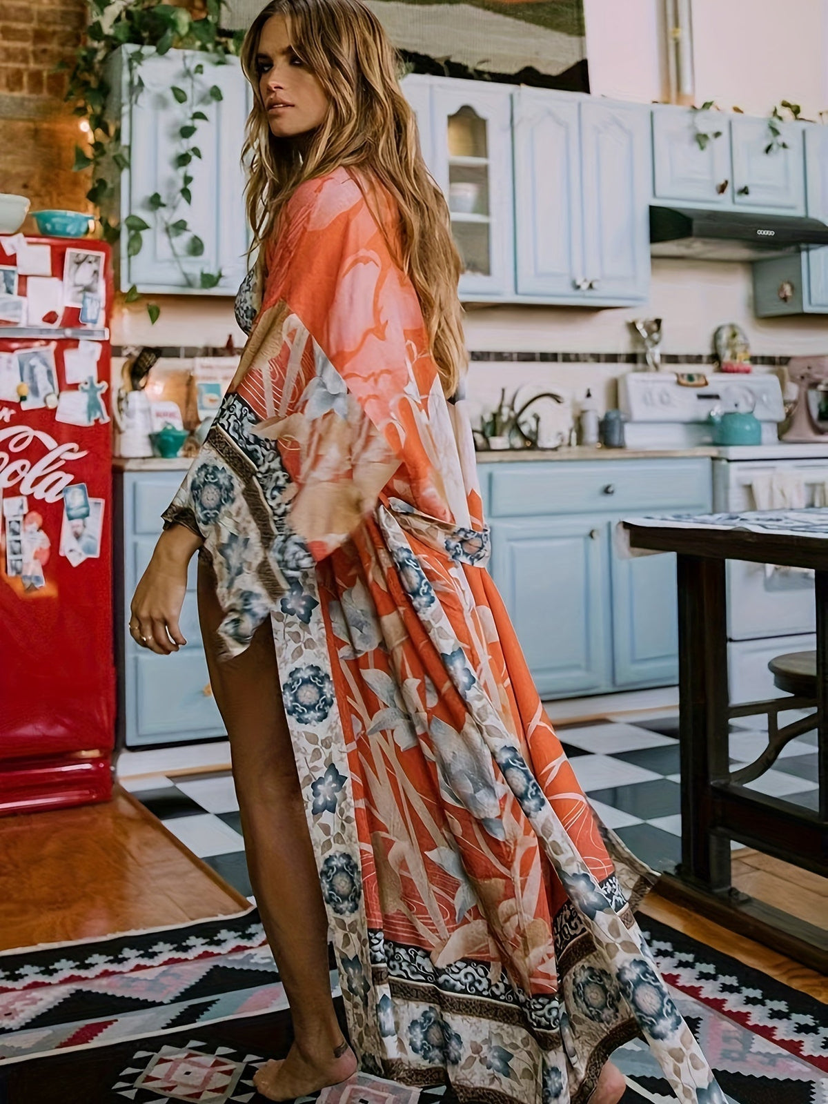 Summer Kimono Cover-Up – Lightweight Flowing Beach Layer with Open Design